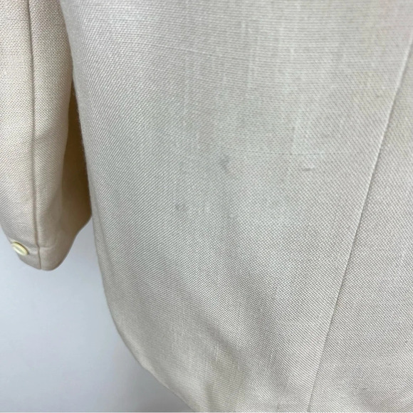 Vintage Halston Sportswear Linen Blazer Jacket Cream Size 10 - Picture 3 of 8